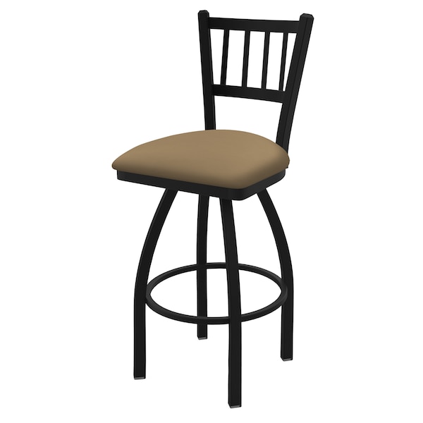 25" Swivel Counter Stool, Black Wrinkle, Canter Sand Seat